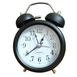 Twin Bell Table Alarm Clock - Black