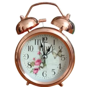 Retro Twin Bell Table Alarm Clock - Bronze