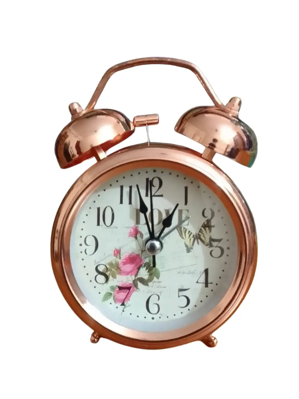 Retro Twin Bell Table Alarm Clock - Bronze