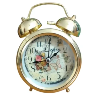 Twin Bell Table Alarm Clock - Golden