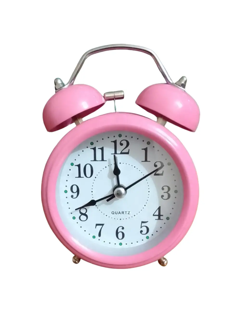 Twin Bell Table Alarm Clock - Pink