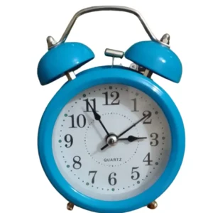 Twin Bell Table Alarm Clock - Turquoise Blue