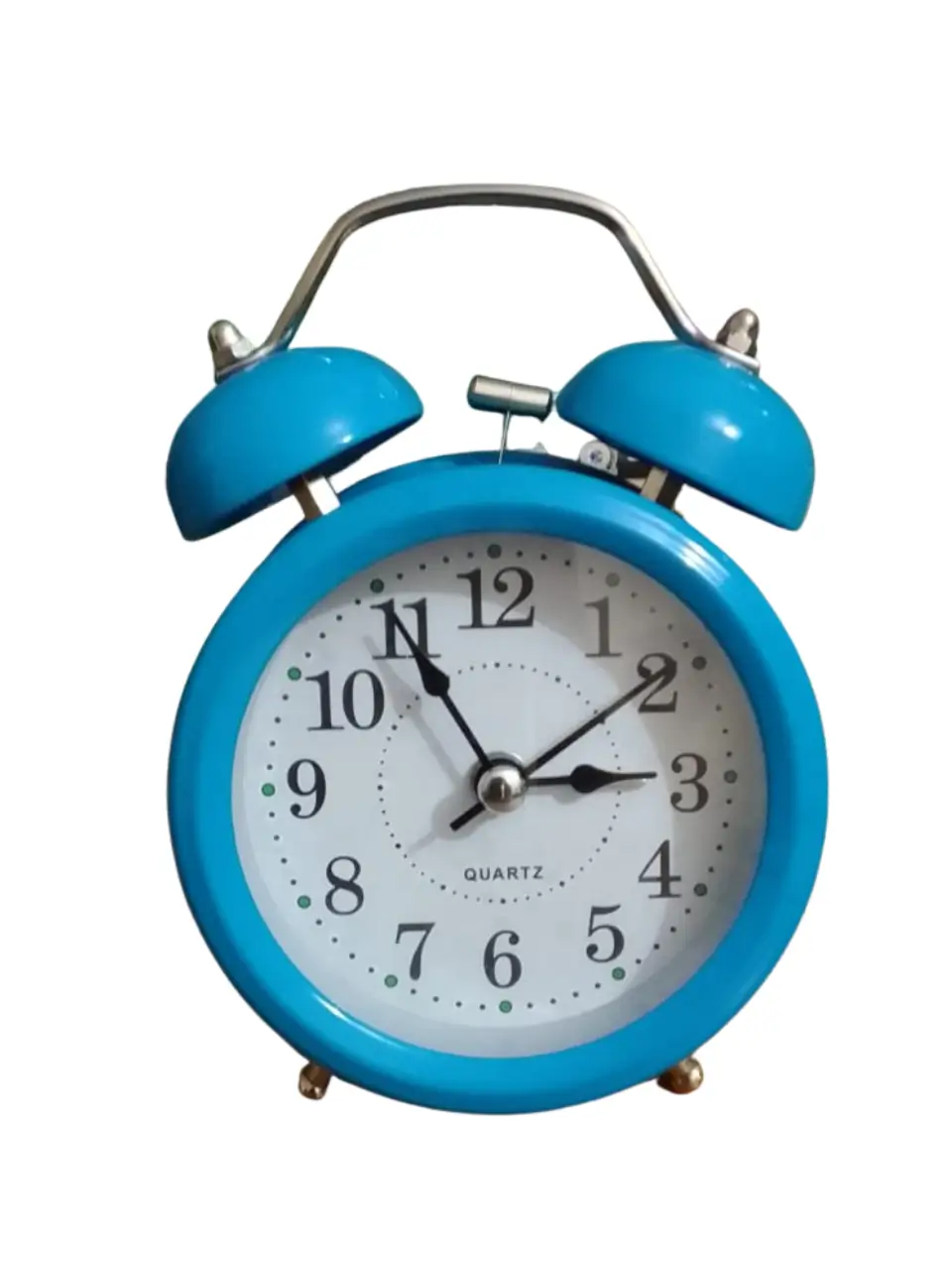Twin Bell Table Alarm Clock - Turquoise Blue