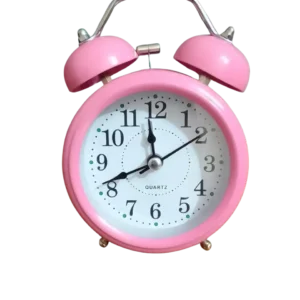 Twin Bell Table Alarm Clock-Pink