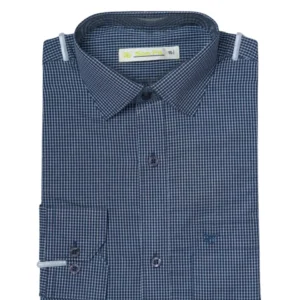 Men's Premium Full Sleeve Check Shirt - Dark Blue