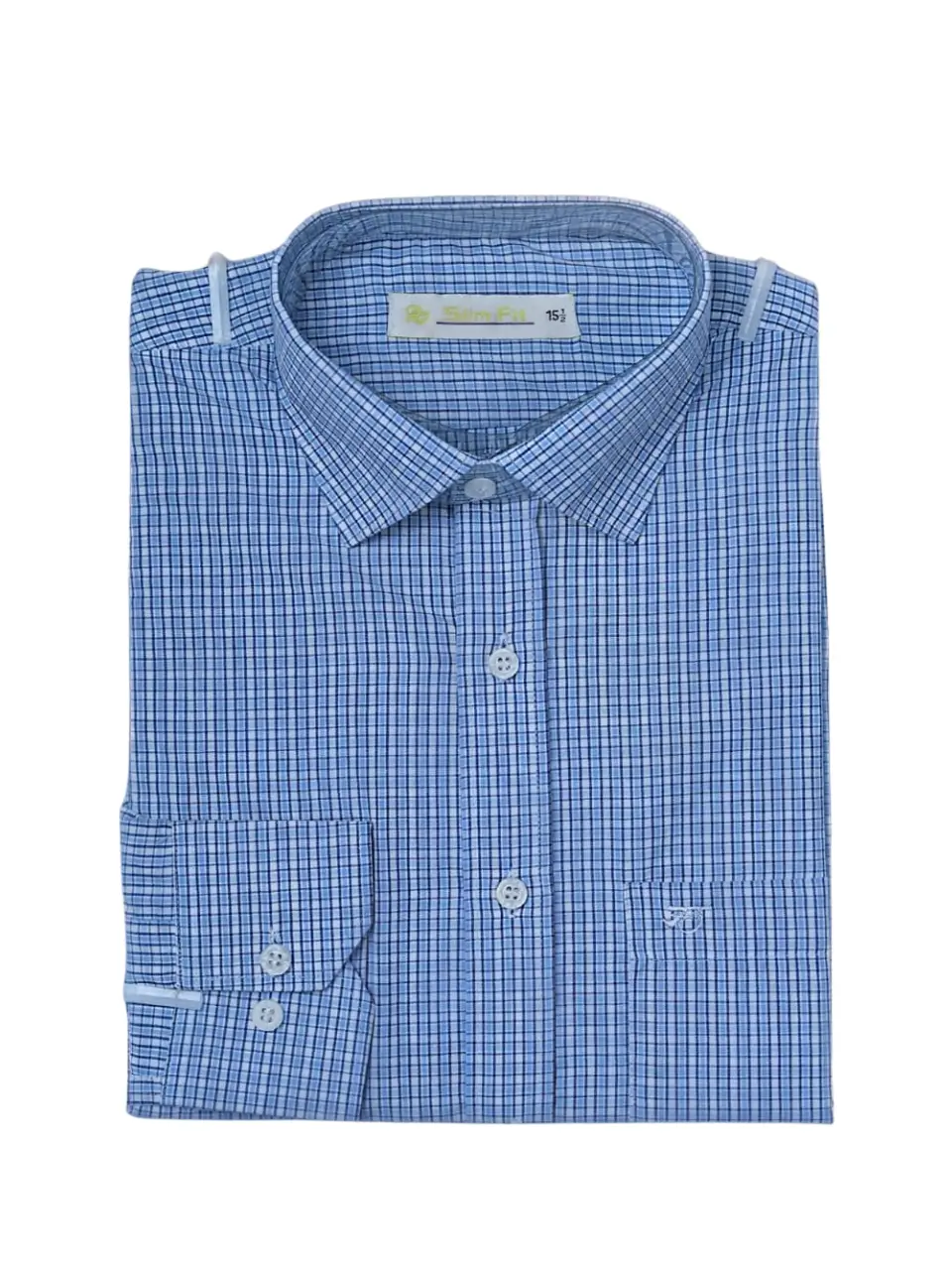 Men's Premium Full Sleeve Check Shirt - Sky Blue
