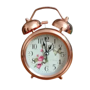 Retro Twin Bell Table Alarm Clock - Bronze