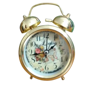 Twin Bell Table Alarm Clock - Golden