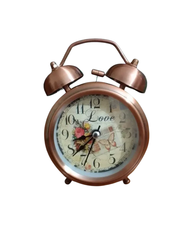 Twin Bell Table Alarm Clock - Rose Gold