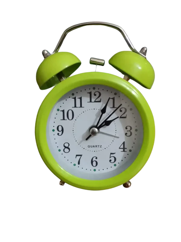 Twin Bell Table Alarm Clock-Lime Green